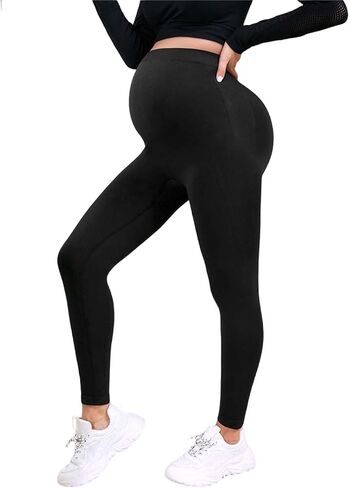 Over The Belly Maternity Leggings for Women, High Waist Soft Stretch Pregnancy Yoga Pants in Saudi Arabia