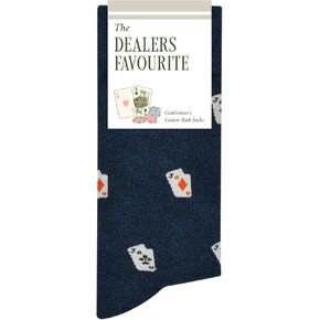 The Dealer's Favorite Socks – Casino Gifts for Men – Perfect Blackjack Gift – 1 x Pair, Size US 8-13, Navy – Funny Gambler Gifts for Poker Players, Dad, Boyfriend in Saudi Arabia