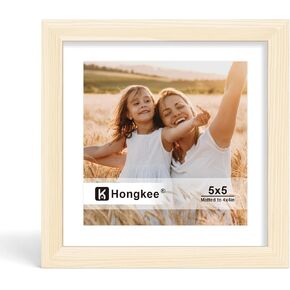Hongkee 8x10 Picture Frame, Made of Solid Wood with Real Glass, Display Pictures 5x7 with Mat or 8 x 10 without Mat - Wall and Tabletop (White, 1 Pack) in Saudi Arabia