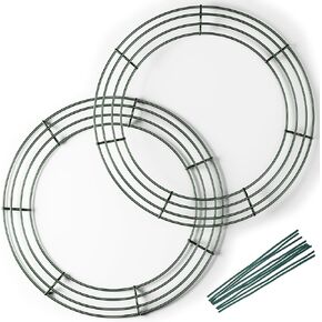 2-Pack 14 Inches Wire Wreath Frame – Round Metal Wreath Form with Ring Design for DIY Crafts, Floral Projects, and Home Decor – Dark Green Wire Frame for Christmas Holiday & Weddings in Saudi Arabia