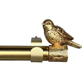 Adjustable 36-72 Inch Antique Gold Curtain Rods for Windows, 1-1/8" Heavy Duty Curtain Rod with Bird Finials, Vintage Decorative Single Window Drapery Rod for Bedroom Kitchen in Saudi Arabia