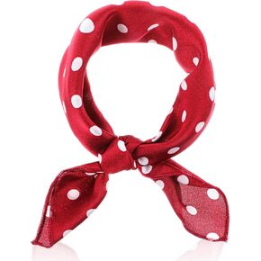 Vintage Square Scarf For Women For Hair Neck Waist - Black Red Polka Dot Scarf - Casual Decorative Accessory in Saudi Arabia