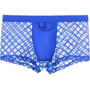 Mens Sexy Boxer Briefs Sheer Mesh Underwear Transparent Lightweight Soft Shorts Breathable Comfortable Body Fit in Saudi Arabia