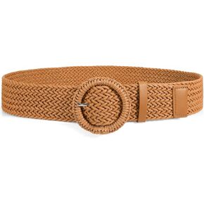 WHIPPY Wide Woven Belt for Women Rattan Braided Waist Belt Fashion Boho Straw Raffia Belt for Dresses in Kuwait