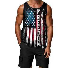 American Flag Men Workout Tank Top 4th of July Shirts Mens Patriotic Tank Tops Stars and Stripes Gym Sport Sleeveless in Saudi Arabia
