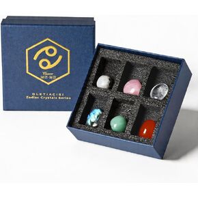 Cancer Zodiac Crystal Gift Set, 6 Natural Healing Crystals for Women, Meditation, Energy, Emotional Balance & Spiritual Growth, Birthday Gift with Guidebook, Pouch & Greeting Card | Complete Gift-Ready for Cancer: Featuring Moonstone, Their Spiritual Guar in Saudi Arabia