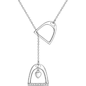 Horseshoe Necklace for Women, Dainty Heart Pendant Y-Necklace, Elegant Lucky Horse Lariat Necklace, Western Cowboy Jewelry Gifts for Women in Kuwait