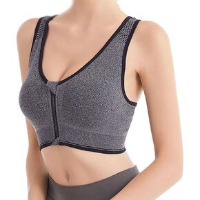 Women's Front Zipper Mini Bra with Full Coverage Wireless Comfortable Daily Workwear Bra, Suitable for Fitness and Running in Kuwait