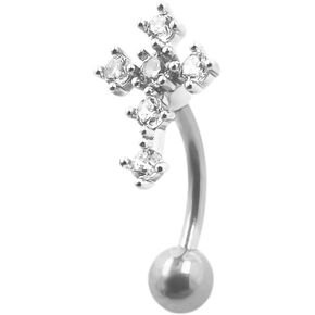 16G Eyebrow Ring 316L Stainless Steel Gold Cross CZ Tragus Cartilage Earring Stud Belly Lip Piercing Body Jewelry in Saudi Arabia