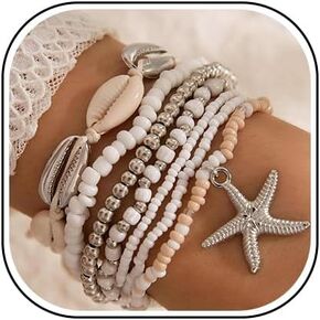 Shell Bracelet for Women Beach Accessories Starfish Bracelet Seashell Charm Summer Bracelets for Women Summer Jewelry in Saudi Arabia