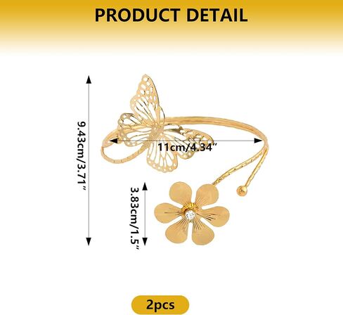 2 Pcs Gold Curtain Tiebacks, Butterfly Flower Drapery Holdbacks, Decorative Modern Window Curtain Clips for Farmhouse & Cottagecore Bedroom, Living Room, and Hotel Decorations in Saudi Arabia
