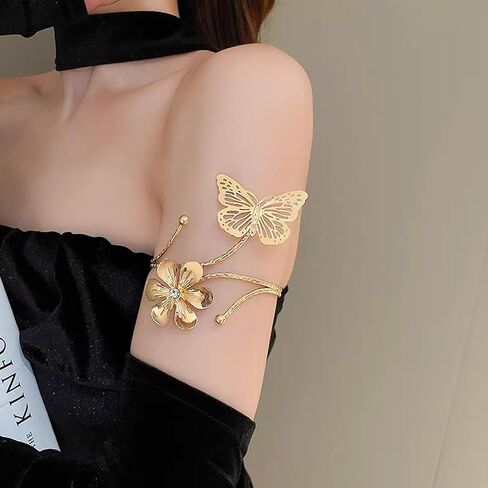 2 Pcs Gold Curtain Tiebacks, Butterfly Flower Drapery Holdbacks, Decorative Modern Window Curtain Clips for Farmhouse & Cottagecore Bedroom, Living Room, and Hotel Decorations in Saudi Arabia