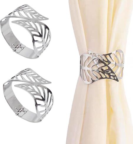 2 Pcs Gold Curtain Tiebacks, Butterfly Flower Drapery Holdbacks, Decorative Modern Window Curtain Clips for Farmhouse & Cottagecore Bedroom, Living Room, and Hotel Decorations in Saudi Arabia