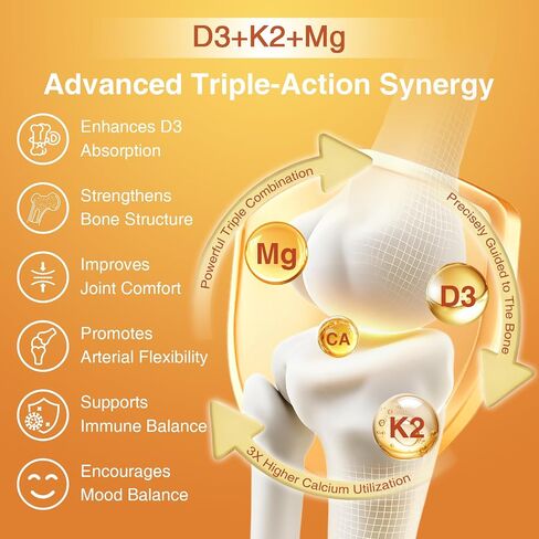 DRFOSTER Vitamin D3 K2, 10000 IU Vitamin D3 Plus 180 mcg of Vitamin K2, Supplements for Adults for Bone & Heart Health Support, 120 Capsules in Saudi Arabia