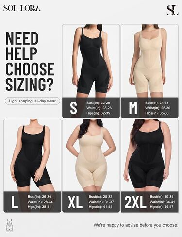 Shapewear Bodysuit for Women Tummy Control, Bathroom-Friendly Bodysuit Mid Thigh Body Shaper for Daily Wear in Saudi Arabia