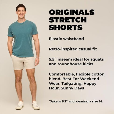 Chubbies Chino Shorts Men 5.5 Inch - Mens Shorts Casual with Elastic Waistband, Side and Back Pockets, Stretch Cotton Blend in Kuwait