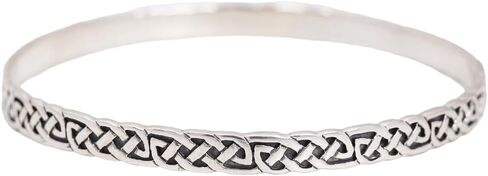 925 Sterling Silver Bangle Bracelet Interlocking Celtic Knotwork Design Branded Gift Box 0.24'' in Saudi Arabia