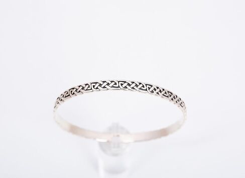 925 Sterling Silver Bangle Bracelet Interlocking Celtic Knotwork Design Branded Gift Box 0.24'' in Saudi Arabia