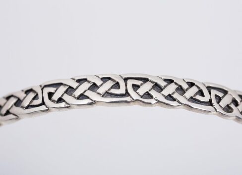 925 Sterling Silver Bangle Bracelet Interlocking Celtic Knotwork Design Branded Gift Box 0.24'' in Saudi Arabia