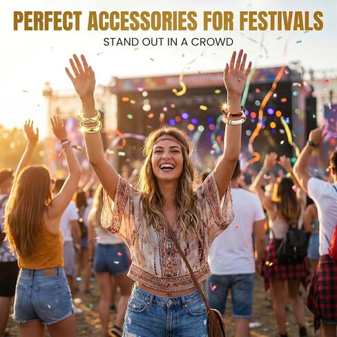 INSYOHO Chunky Bracelets for Women - Boho Acrylic Bamboo Bangles Resin Gold Cuff Bracelets Open, Stackable Festival Vacation Wide Bangle, Brown and Gold Jewelry for Women in Saudi Arabia