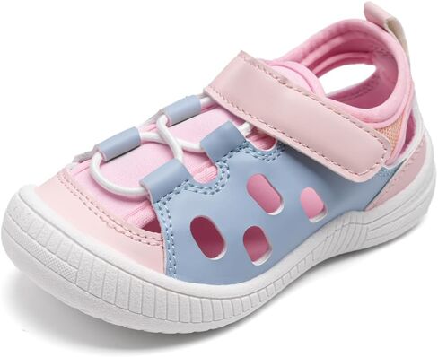 Meckior Boys Girls Summer Outdoor Sport Sandals Closed Toe Beach Shoes Walking Hiking Adjustable Upper for Toddler Little Kid in Saudi Arabia