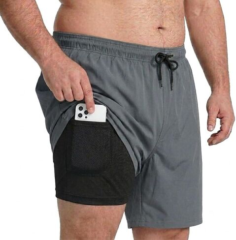 Keevoom Big and Tall Swim Trunks for Men,Men’s Plus Size Compression Liner Board Shorts Quick Dry Swimwear 7 Inch Swim Suit in Saudi Arabia