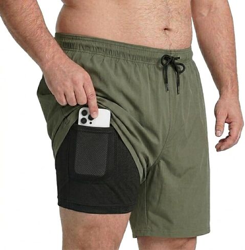Keevoom Big and Tall Swim Trunks for Men,Men’s Plus Size Compression Liner Board Shorts Quick Dry Swimwear 7 Inch Swim Suit in Saudi Arabia