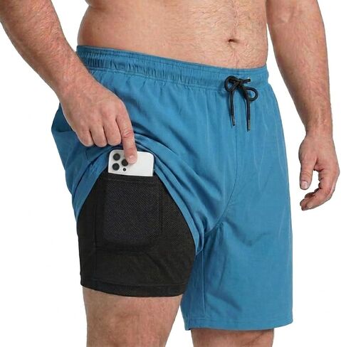 Keevoom Big and Tall Swim Trunks for Men,Men’s Plus Size Compression Liner Board Shorts Quick Dry Swimwear 7 Inch Swim Suit in Saudi Arabia