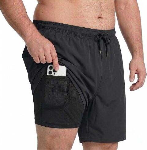 Keevoom Big and Tall Swim Trunks for Men,Men’s Plus Size Compression Liner Board Shorts Quick Dry Swimwear 7 Inch Swim Suit in Saudi Arabia
