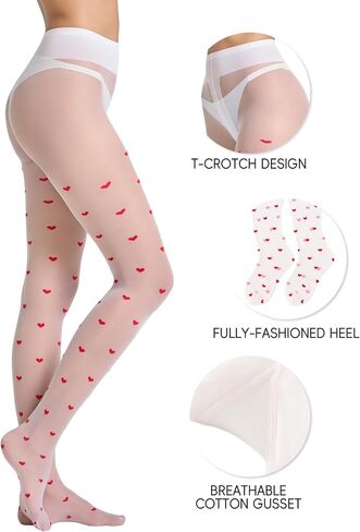 LABELLA 40D Heart Patterned Tights in Saudi Arabia