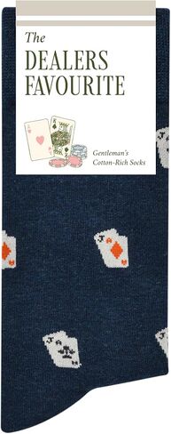 The Dealer's Favorite Socks – Casino Gifts for Men – Perfect Blackjack Gift – 1 x Pair, Size US 8-13, Navy – Funny Gambler Gifts for Poker Players, Dad, Boyfriend in Saudi Arabia