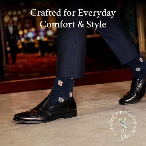 The Dealer's Favorite Socks – Casino Gifts for Men – Perfect Blackjack Gift – 1 x Pair, Size US 8-13, Navy – Funny Gambler Gifts for Poker Players, Dad, Boyfriend in Saudi Arabia