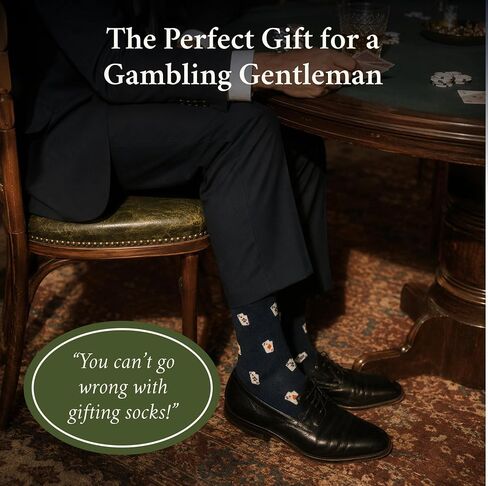 The Dealer's Favorite Socks – Casino Gifts for Men – Perfect Blackjack Gift – 1 x Pair, Size US 8-13, Navy – Funny Gambler Gifts for Poker Players, Dad, Boyfriend in Saudi Arabia