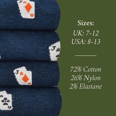 The Dealer's Favorite Socks – Casino Gifts for Men – Perfect Blackjack Gift – 1 x Pair, Size US 8-13, Navy – Funny Gambler Gifts for Poker Players, Dad, Boyfriend in Saudi Arabia