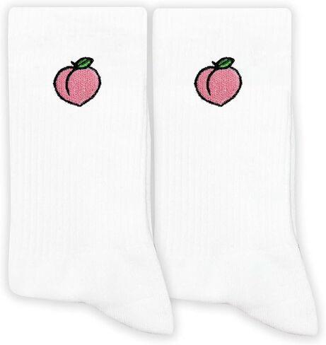 Fruit Embroidered Socks for Men&Women, Cute Fruit Socks Gift for Birthday, Christmas, Fruit Lovers Gifts in Saudi Arabia