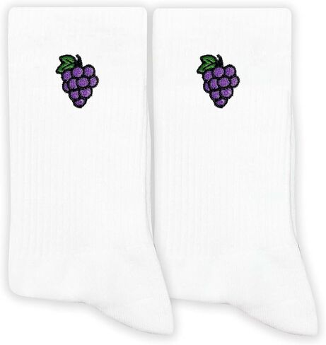 Fruit Embroidered Socks for Men&Women, Cute Fruit Socks Gift for Birthday, Christmas, Fruit Lovers Gifts in Saudi Arabia