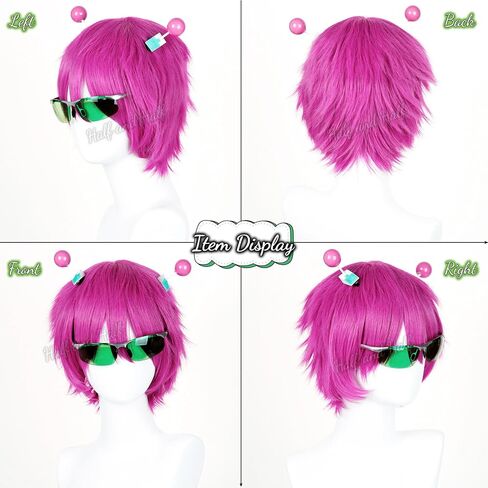 Half and Half Saiki K Cosplay Hairpins + Glasses for Women Men Saiki K Anime Costumes Accessories Kit for Halloween Party Daily in Saudi Arabia