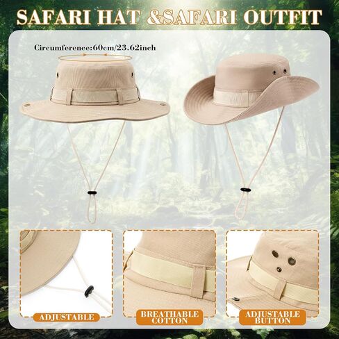 Twistover 5 Pcs Women Safari Costume Hiking Hat Leopard Scarf Compass Black Binoculars Sleeveless Skirt for Halloween Cosplay in Saudi Arabia