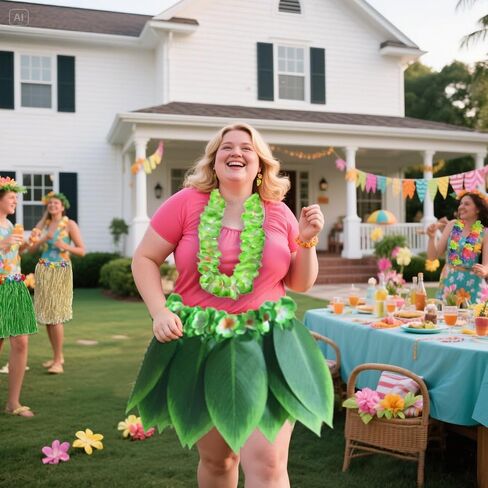 Hawaiian Hula Skirt Green Leaf Skirt with Leis Set Hairclip Outfits for Summer Luau Party, Extra Plus large for Adult (Green) in Saudi Arabia
