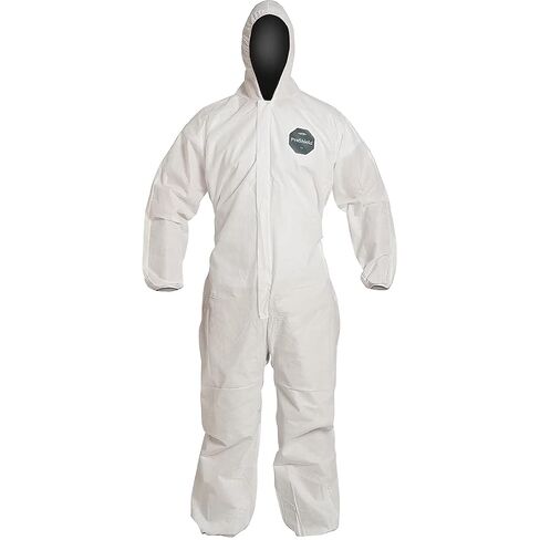 DuPont ProShield 10 PB127S Disposable Protective Coverall with Standard Fit Hood, Elastic Cuff and Ankles, White, 2X-Large (Pack of 25) (PB127SWH2X002500) in Kuwait