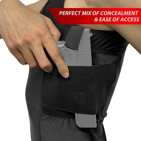 Men's Concealed Carry CCW Holster Muscle Undershirts, White or Black in Saudi Arabia