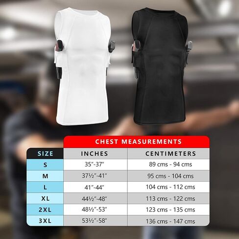 Men's Concealed Carry CCW Holster Muscle Undershirts, White or Black in Saudi Arabia