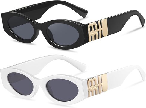 YDAOWKN Retro Oval Cat Eye Sunglasses for Women Trendy Narrow Sunnies Designer Sun Glasses UV400 in Saudi Arabia