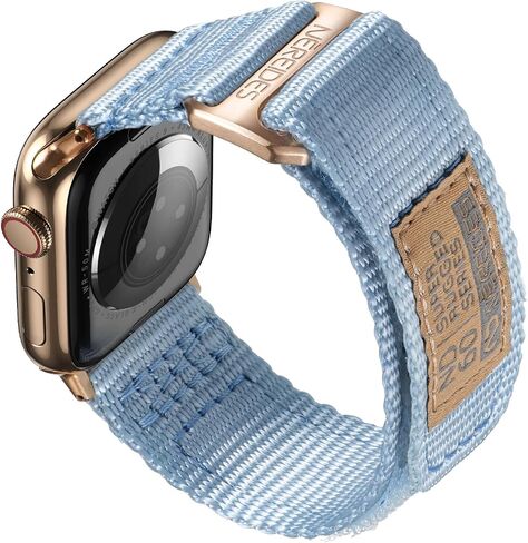 NEREIDES Nylon Band Compatible with Apple Watch Band 42mm 41mm 40mm 38mm, Rugged Sport Replacement Strap with Rose Gold Hardware for Women, Breathable Hook and Loop Fits iWatch Series 11 10 9 8 7 6 5 4 SE in Saudi Arabia