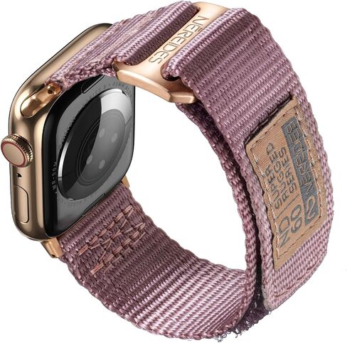 NEREIDES Nylon Band Compatible with Apple Watch Band 42mm 41mm 40mm 38mm, Rugged Sport Replacement Strap with Rose Gold Hardware for Women, Breathable Hook and Loop Fits iWatch Series 11 10 9 8 7 6 5 4 SE in Saudi Arabia
