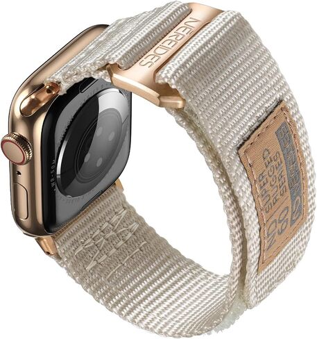 NEREIDES Nylon Band Compatible with Apple Watch Band 42mm 41mm 40mm 38mm, Rugged Sport Replacement Strap with Rose Gold Hardware for Women, Breathable Hook and Loop Fits iWatch Series 11 10 9 8 7 6 5 4 SE in Saudi Arabia