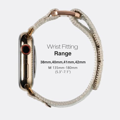 NEREIDES Nylon Band Compatible with Apple Watch Band 42mm 41mm 40mm 38mm, Rugged Sport Replacement Strap with Rose Gold Hardware for Women, Breathable Hook and Loop Fits iWatch Series 11 10 9 8 7 6 5 4 SE in Saudi Arabia