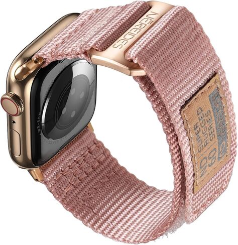 NEREIDES Nylon Band Compatible with Apple Watch Band 42mm 41mm 40mm 38mm, Rugged Sport Replacement Strap with Rose Gold Hardware for Women, Breathable Hook and Loop Fits iWatch Series 11 10 9 8 7 6 5 4 SE in Saudi Arabia
