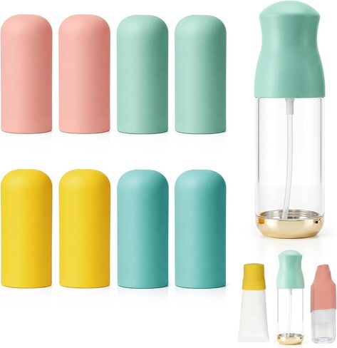 Tyqour 8 Pack Travel Bottle Covers Leak Proof Silicone Bottle Covers for Travel, Silicone Cover for Travel Toiletries, Cruise Ship Essentials 2026 Leak Proofing Elastic Sleeves for Women Men in Kuwait