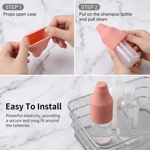 Tyqour 8 Pack Travel Bottle Covers Leak Proof Silicone Bottle Covers for Travel, Silicone Cover for Travel Toiletries, Cruise Ship Essentials 2026 Leak Proofing Elastic Sleeves for Women Men in Kuwait
